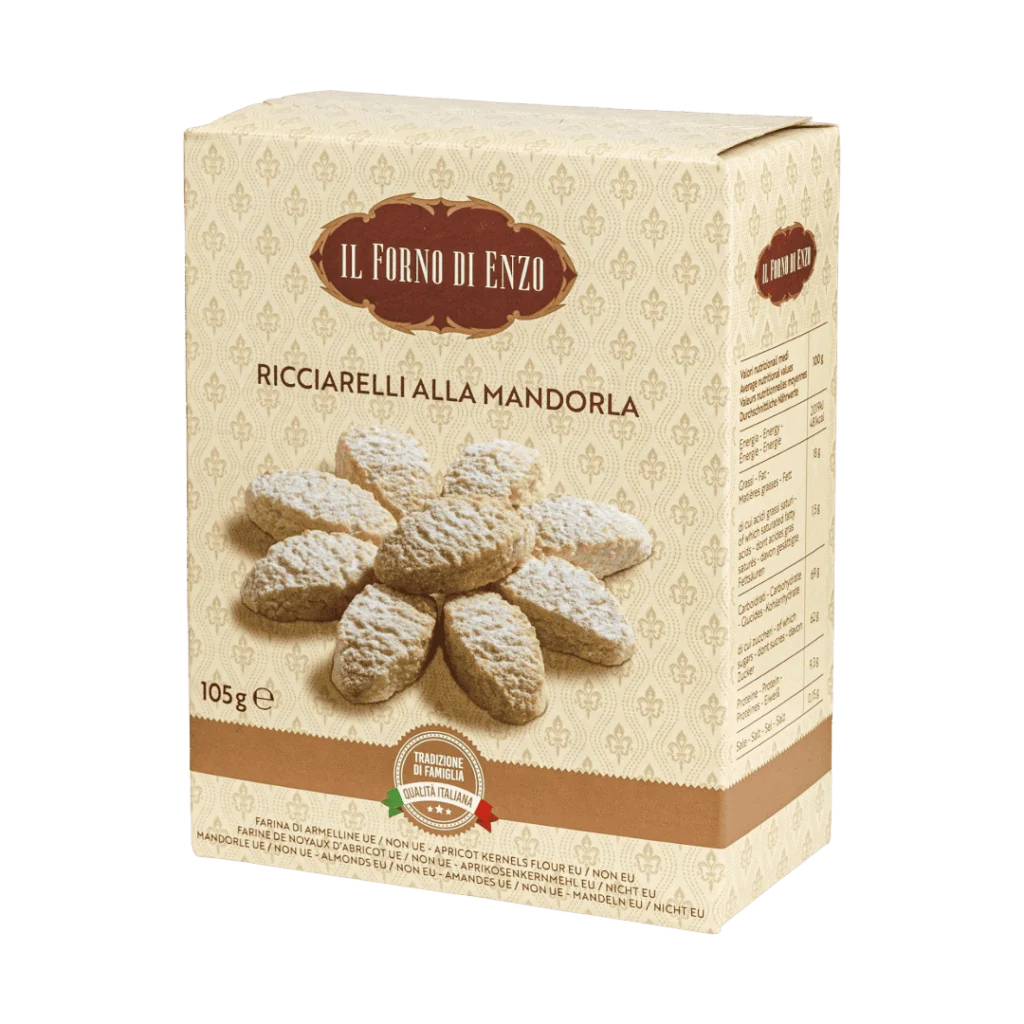 scatola con ricciarelli alla mandorla